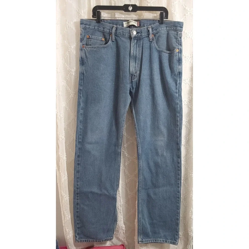 Levis 505 Regular Fit Straight‎ Leg Mens Jeans Blue Denim W38 L34